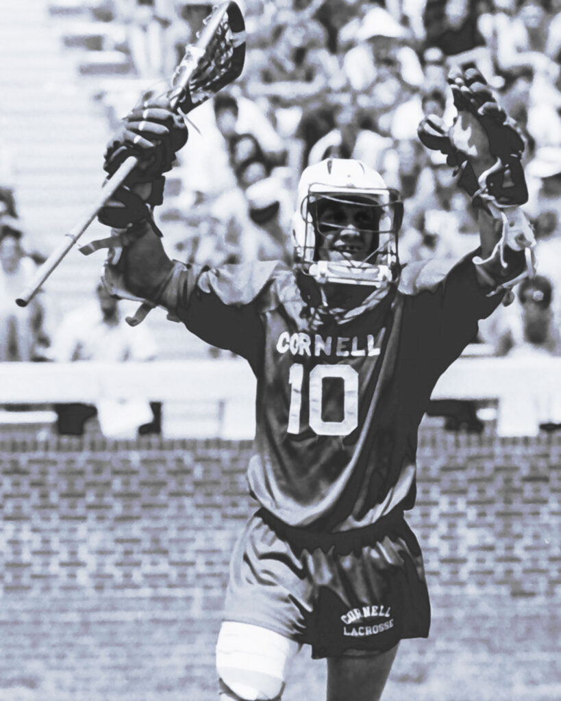Cornell lacrosse player Eamon McEneaney ’77, on the field