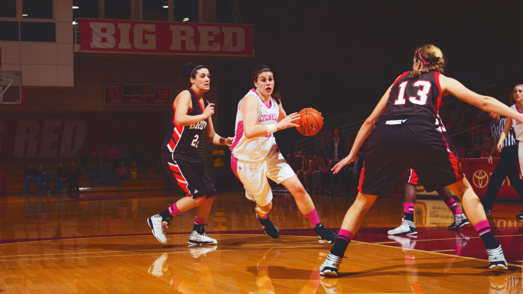 Allyson DiMagno ’14, pictured during her playing days for Big Red women's basketball