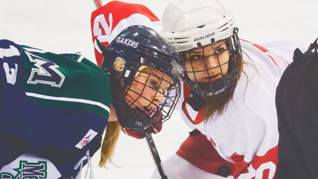 Catherine White ’12, pictured on the ice for the Big Red